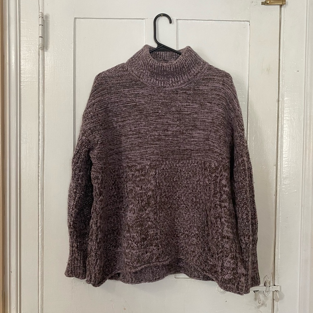 Simply Vera Vera Wang Purple Heathered Knit Turtleneck Sweater